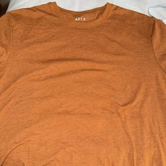 Apt.9 XL Rust Orange Short-Sleeve T-Shirt Premier Flex Cotton Blend Mens Casual - Picture 3 of 6